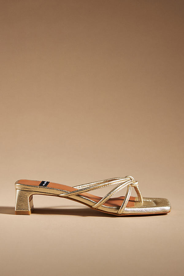 Angel Alarcon Strappy Heels In Gold