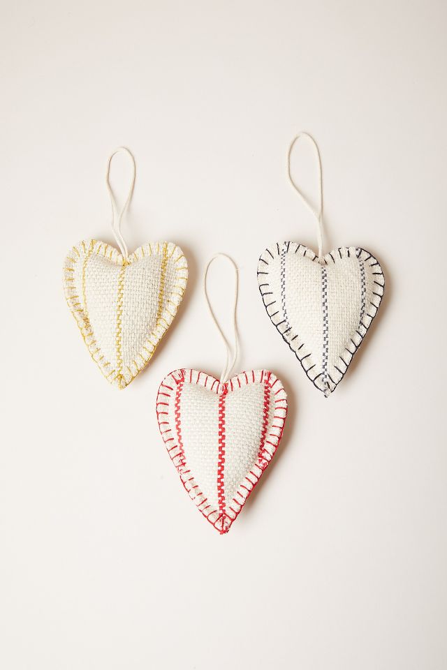 Farmhouse Pottery Maine Weave Heart Ornament | Anthropologie