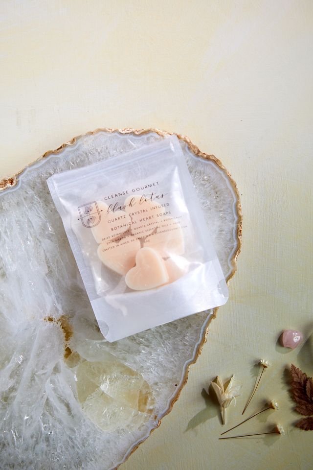 Mini Quartz Infused Botanical Heart Soaps, Set of 6 #1