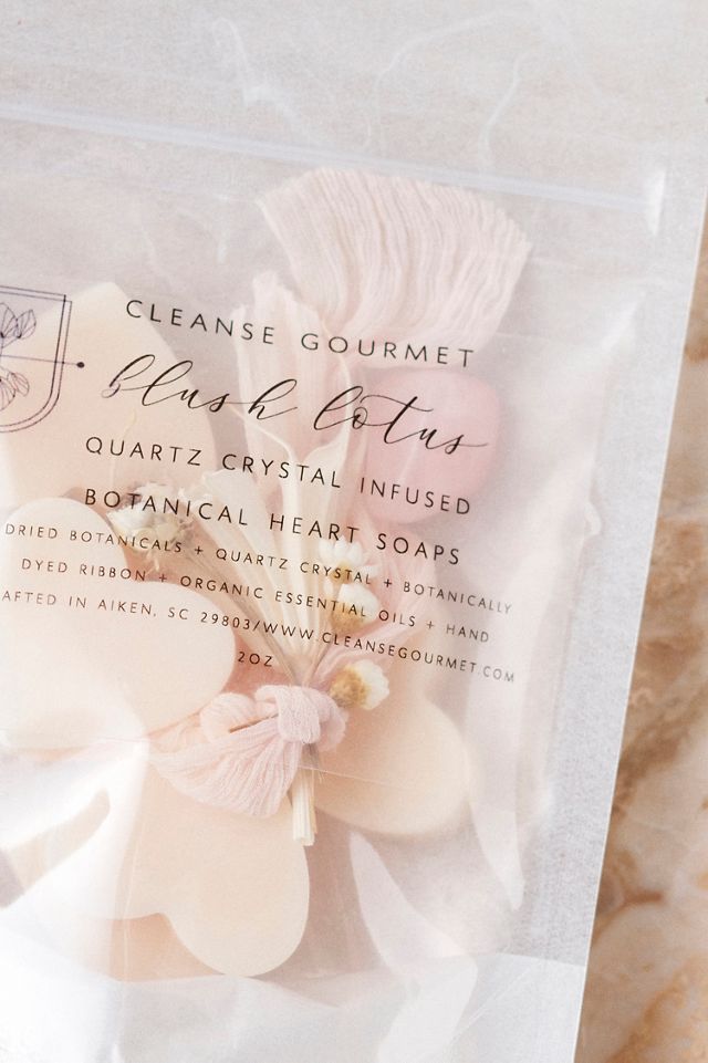 Mini Quartz Infused Botanical Heart Soaps, Set of 6 #4