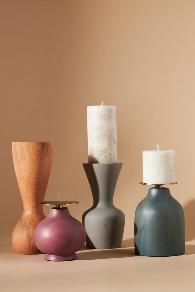 Sequoia Wood Pillar Candle Holder #3
