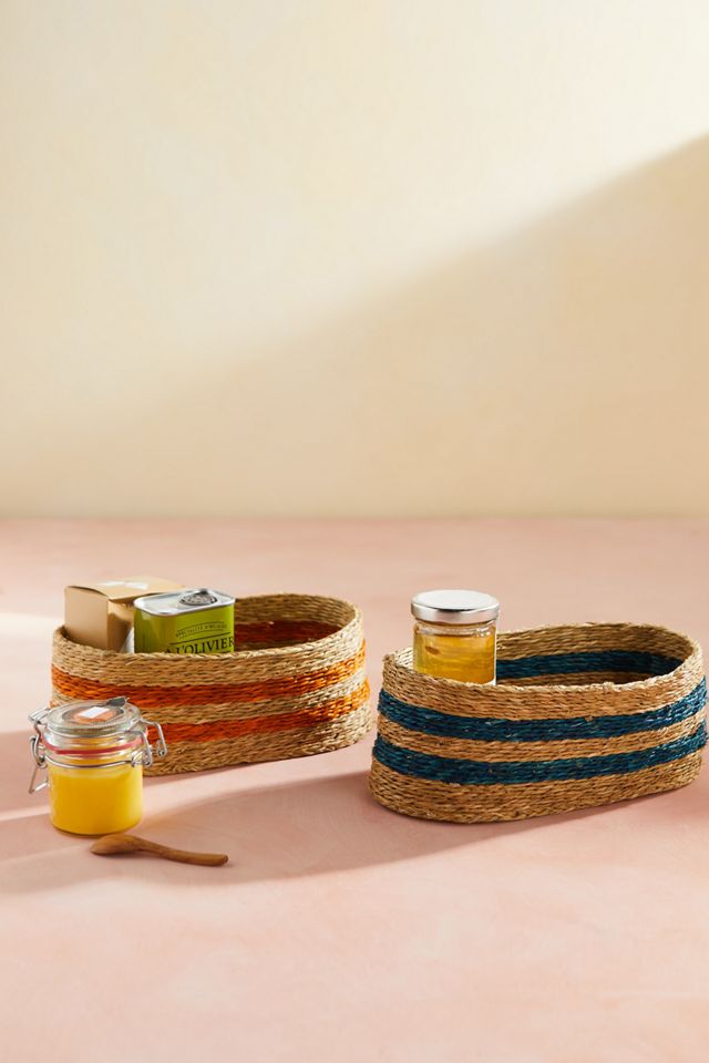 Woven Stripe Bread Basket #1
