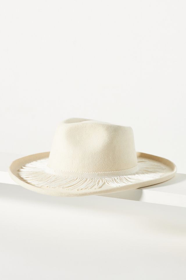 Tasseled Wool Rancher Lakota | Womens Wool Felt Rancher Fedora Hat with Tribal  main image 2