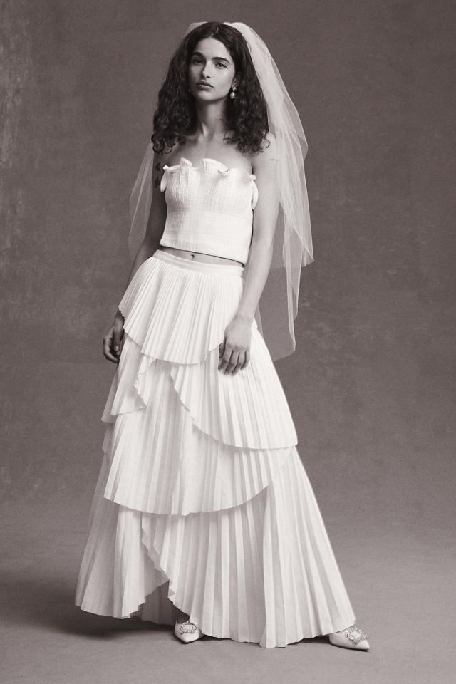 AMUR Oriel Strapless Pleated Bustier Bridal Top #3