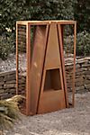 Weathering Steel Outdoor Fireplace with Log Holders #2