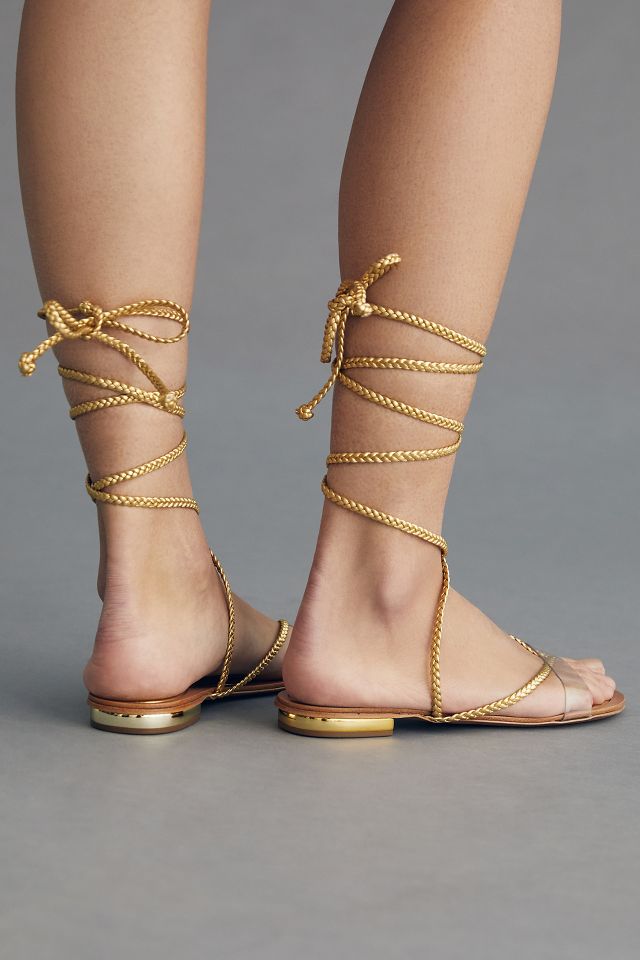 Gold tie 2024 up sandals