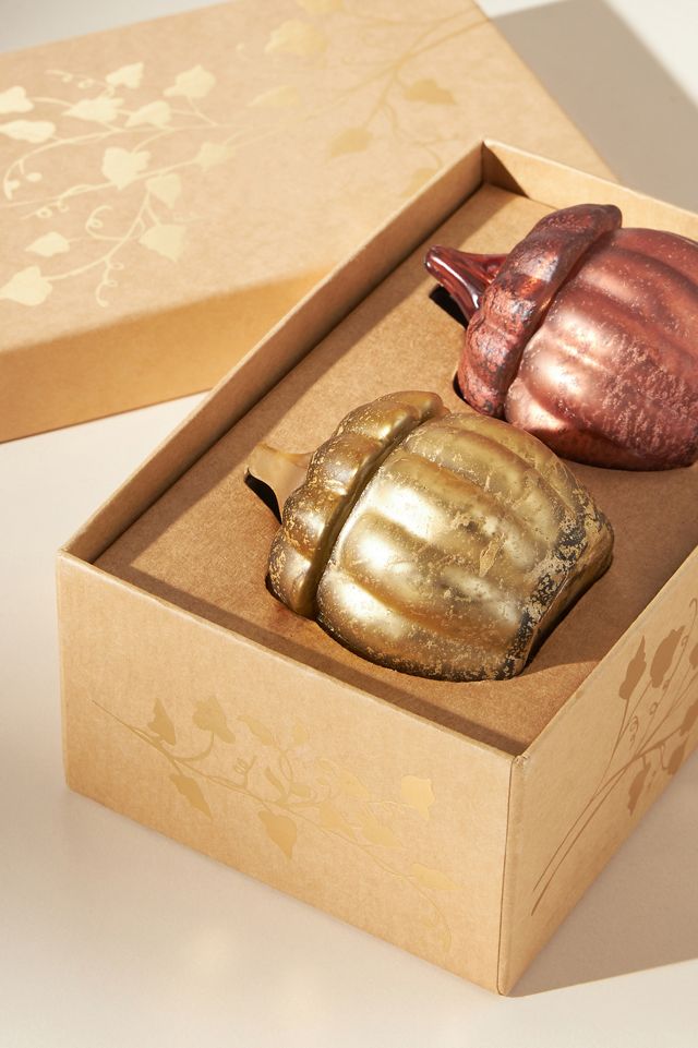 Mini Glass Pumpkin Candles, Set of 2 #1