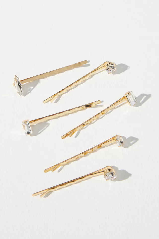 Anthropologie Crystal & Pearl Bobby Pins