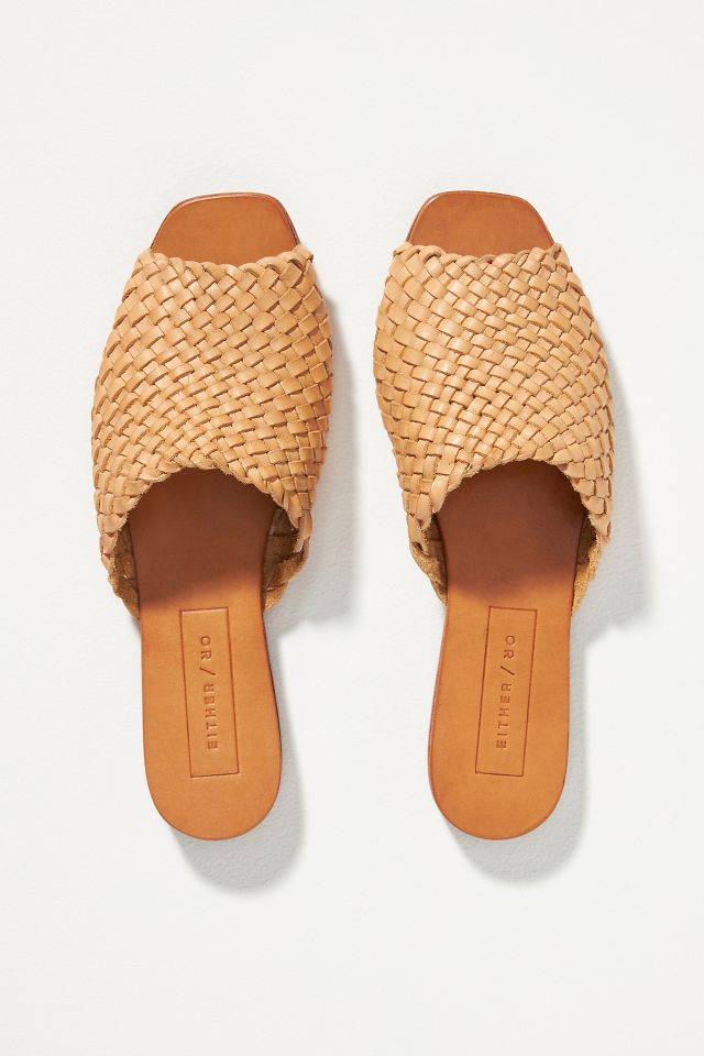 Either/Or: The Woven Leather Slide Sandals