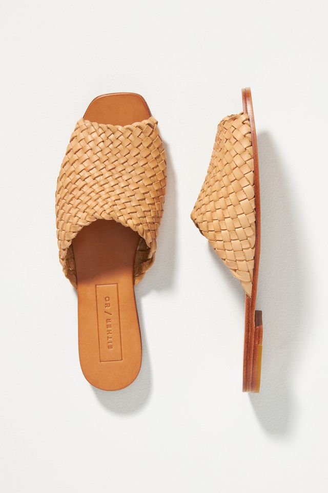 Either/Or Woven Slide Sandals | Anthropologie