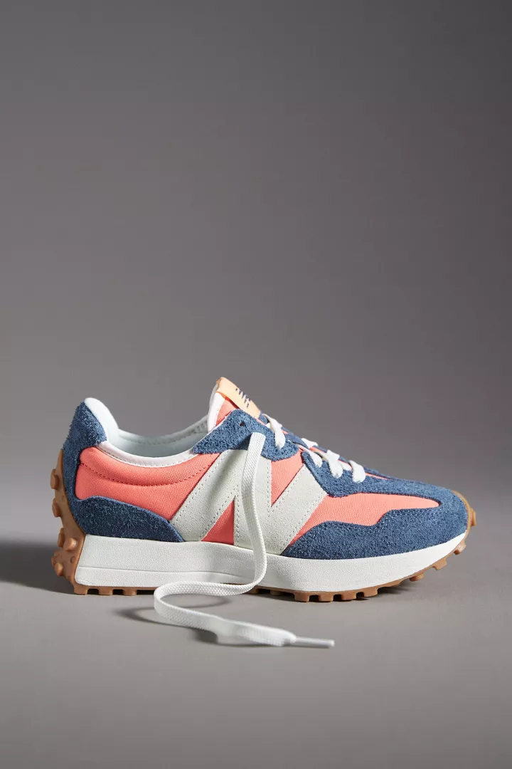 New Balance 327 Sneakers | Coral + Denim Blue