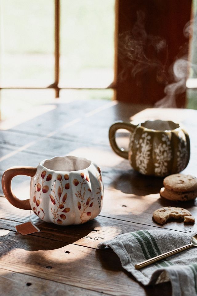 Floral Pumpkin Mug #3