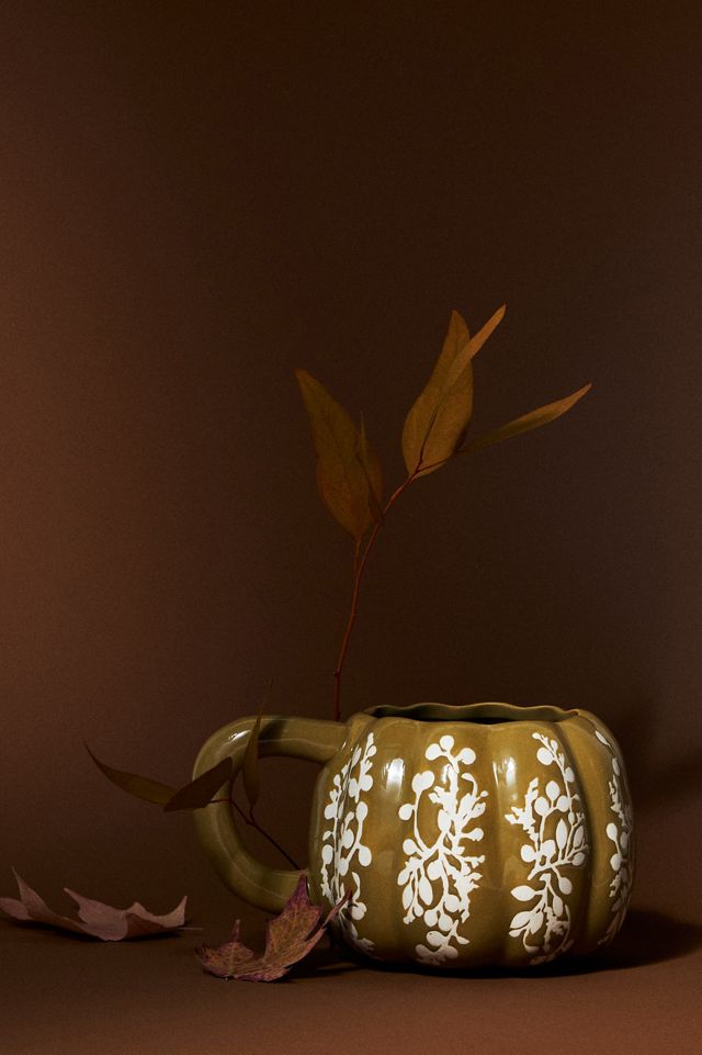 Floral Pumpkin Mug #4