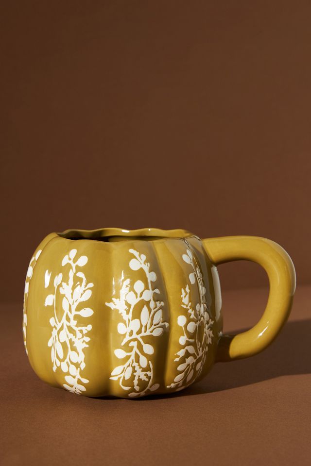 Floral Pumpkin Mug #1