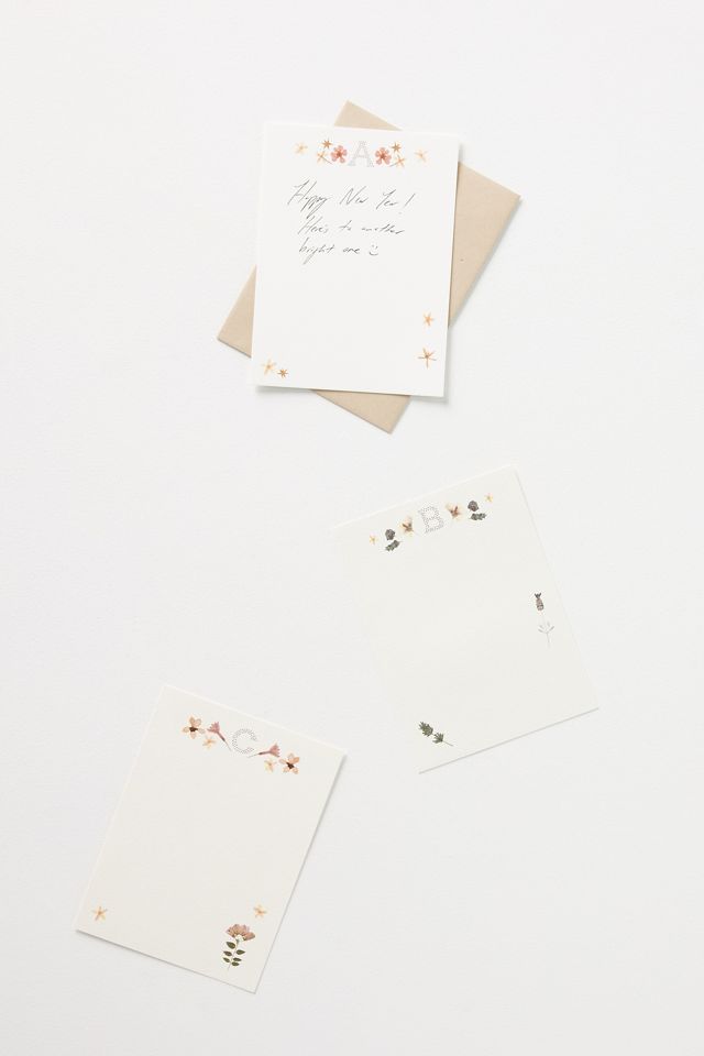 Adelfi Floral Monogram Boxed Card Set #3
