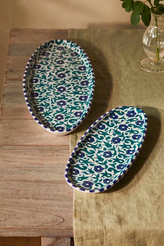 Flower + Vine Ceramic Serving Platter #1
