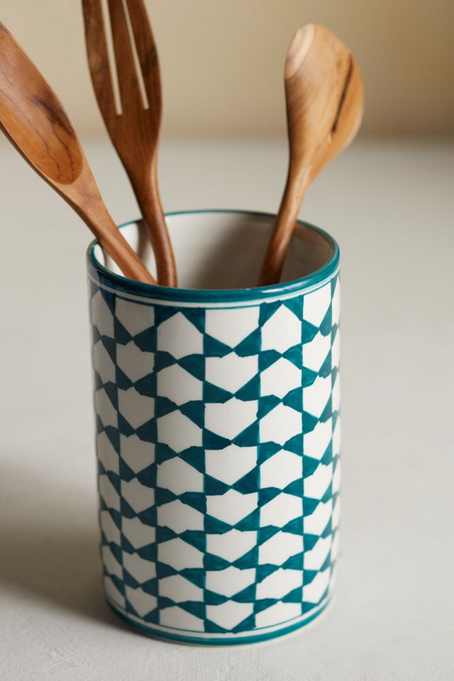 Geo Ceramic Utensil Holder #1