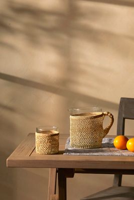 Raffia Wrapped Glass
