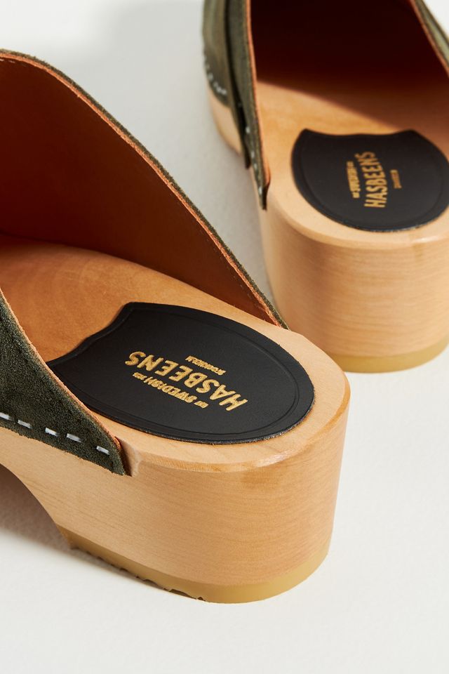 Swedish Hasbeens Suede Clogs #3