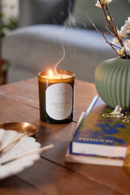 Terrain Recycled Glass Candle, Crushed Mint In Brown