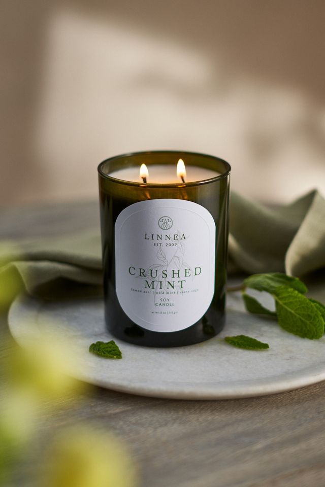 Linnea Recycled Glass Candle, Crushed Mint #1