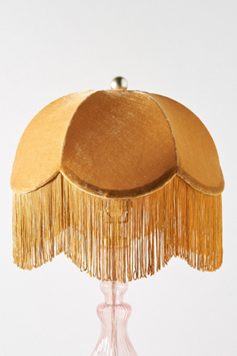 Anthropologie Tasseled Velvet Lamp Shade In Yellow ModeSens