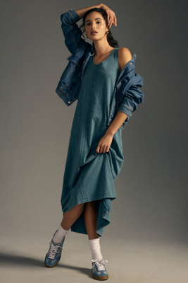 Daily Practice By Anthropologie Lounge Maxi Dress In Blue | ModeSens