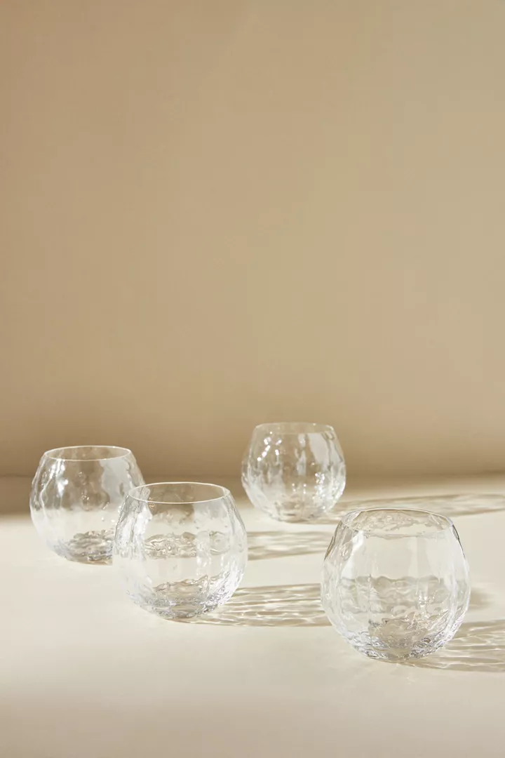 Anthropologie Cindy Pumpkin Stemless Glasses, Set of 4