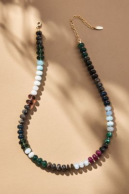 Anthropologie Rainbow Stone Necklace In Multi