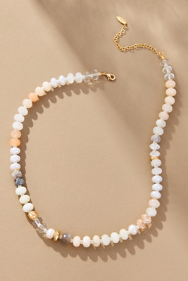 Anthropologie Rainbow Stone Necklace In Multicolor
