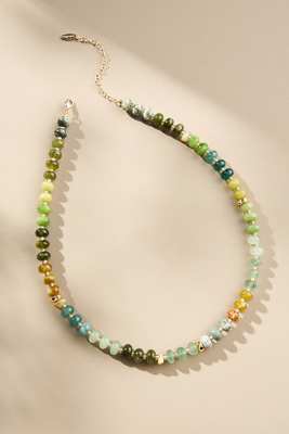 Anthropologie Rainbow Stone Necklace In Multicolor