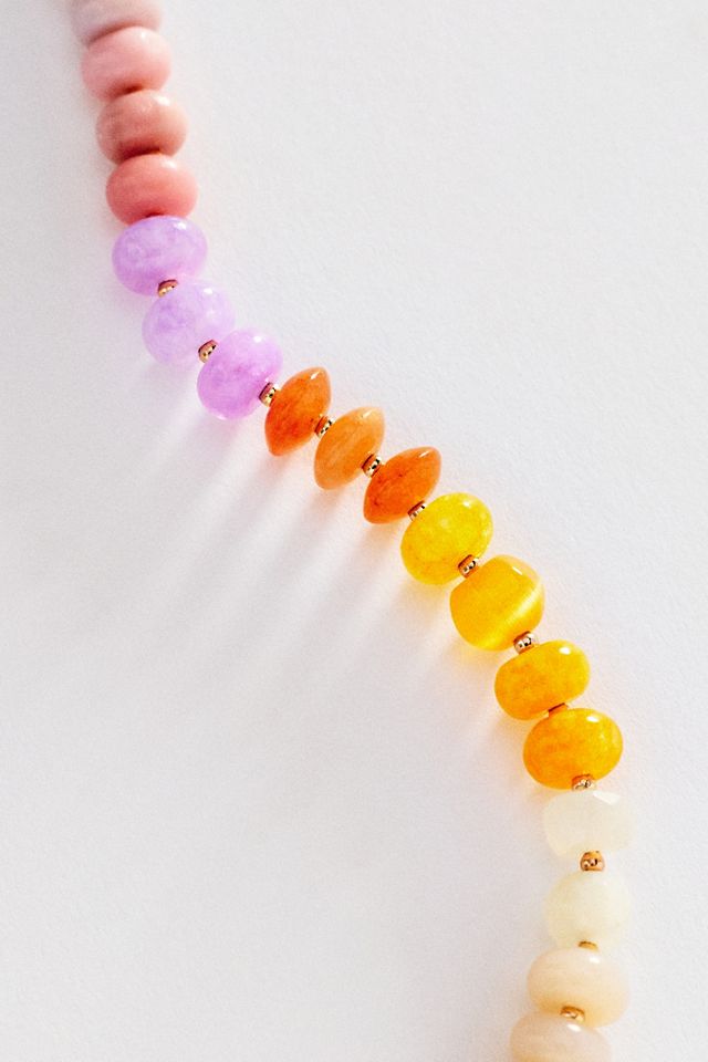 By Anthropologie Rainbow Stone Necklace #2