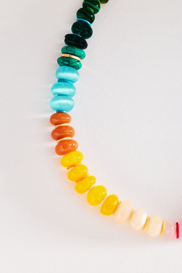 By Anthropologie Rainbow Stone Necklace #1