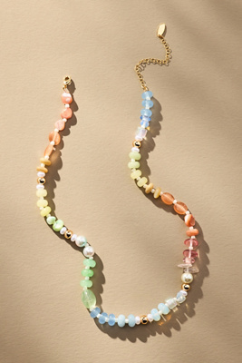 Anthropologie Rainbow Stone Necklace