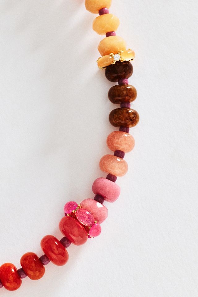 By Anthropologie Rainbow Stone Necklace #1