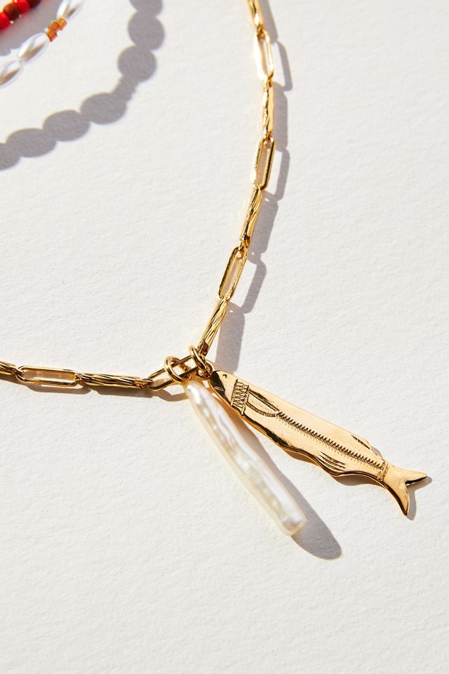 Lake Life Multi-Chain Charm Drop Necklace #1