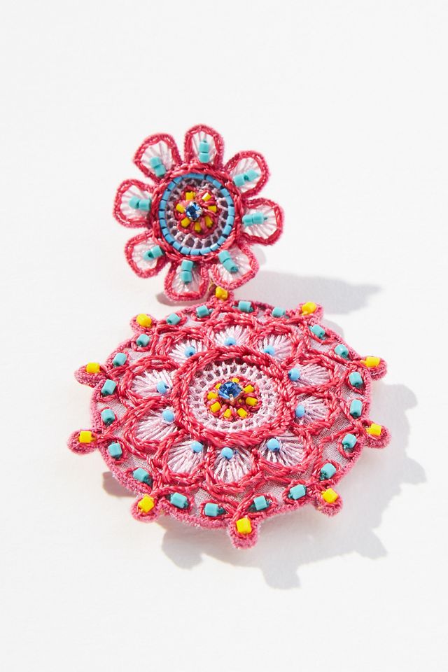 Mignonne Gavigan Brisa Embroidered & Beaded Earrings | Anthropologie