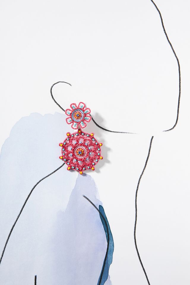 Mignonne Gavigan Brisa Embroidered & Beaded Earrings | Anthropologie