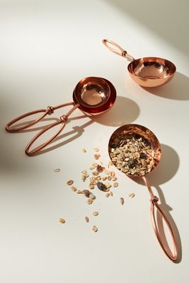 Hammered Copper Scoops, Set of 4
