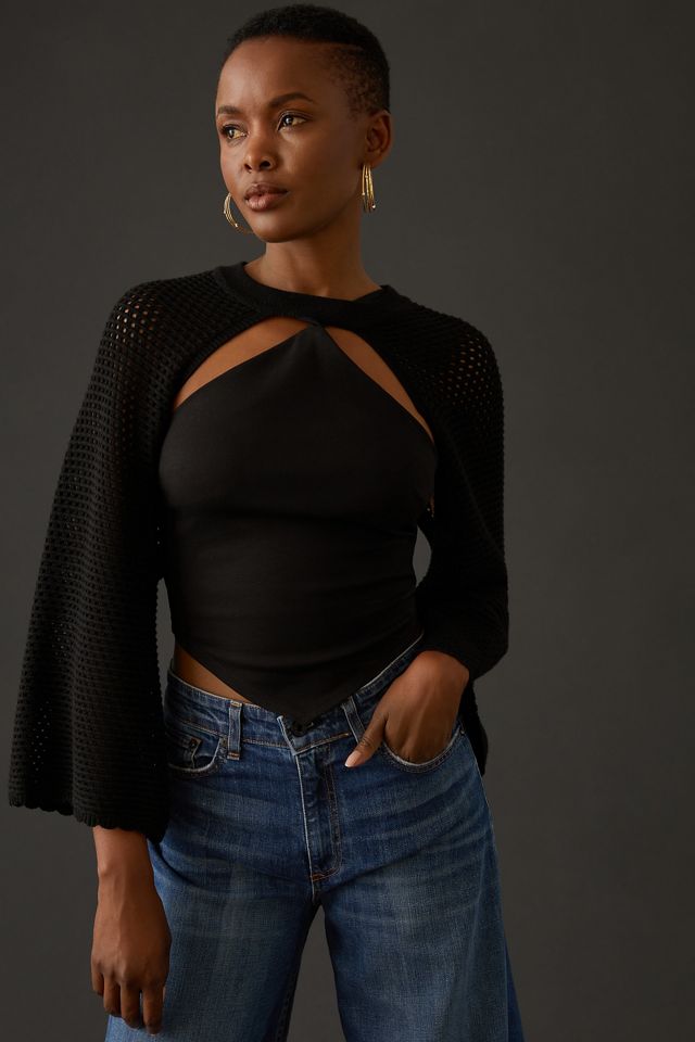 Current Air Mesh Shrug Sweater #2