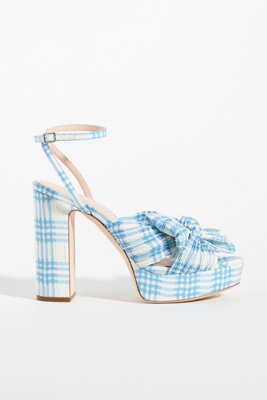 Loeffler Randall Natalia Plaid Platform Heels In Blue