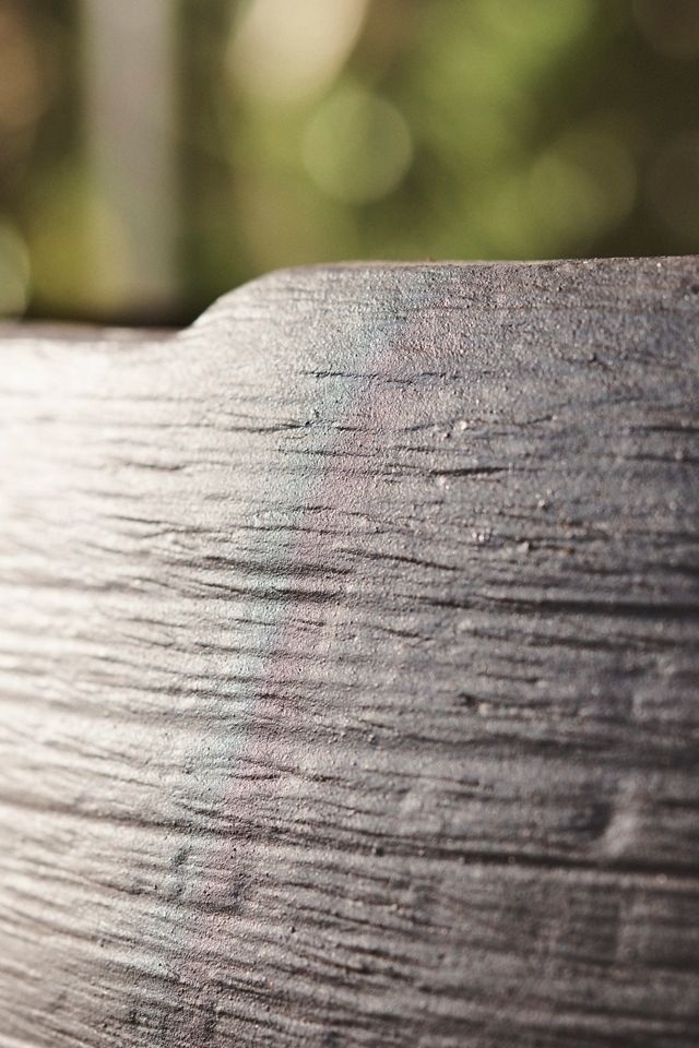 Notched Ceramic Low Bowl Planter #2