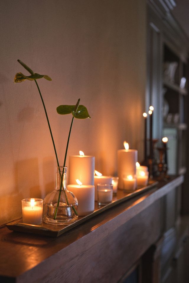 Candle Glass Cover with Metal Tray