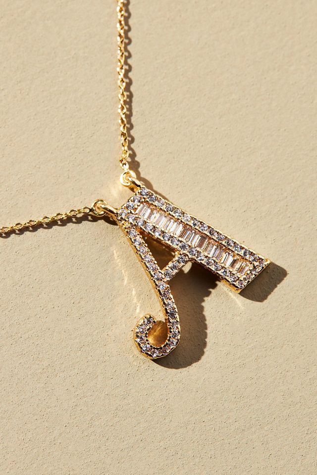 Gold Tailed Monogram Necklace #2