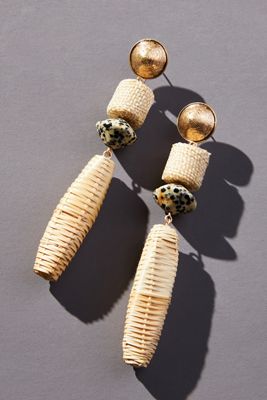 Long Raffia Drop Earrings