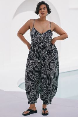 By Anthropologie Printed Lounge Jumpsuit In Multicolor