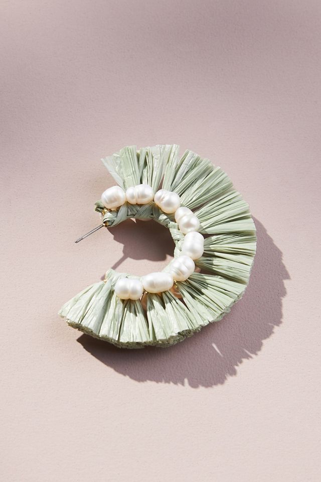 Goddess Dressing Raffia Shell Hoops #1