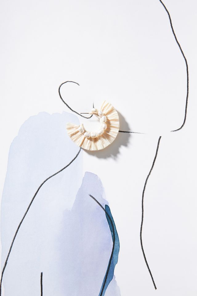 Goddess Dressing Raffia Shell Hoops #2