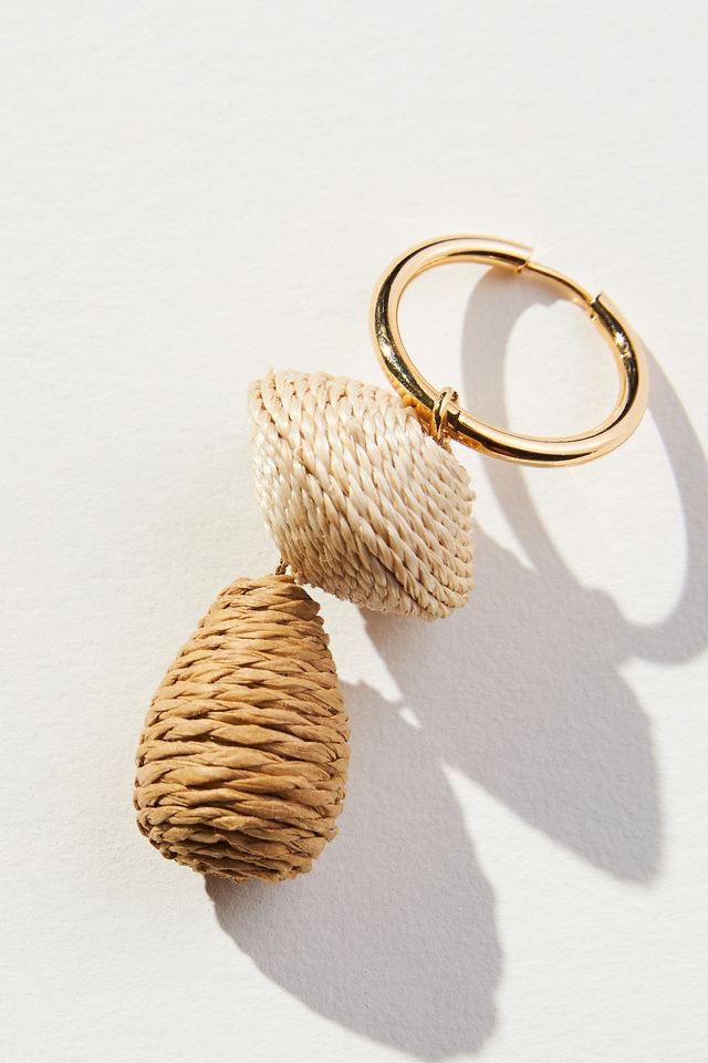 Raffia Mushroom Earrings #2