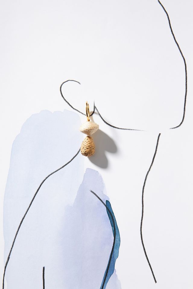Raffia Mushroom Earrings #3
